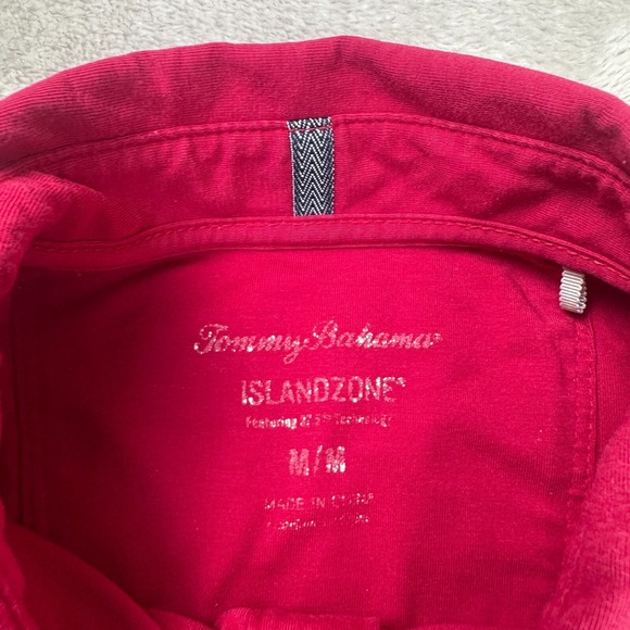 Tommy Bahama Island Zone Polo Shirt Mens Medium Pink‎ Preowned Short Sleeve - Picture 3 of 6